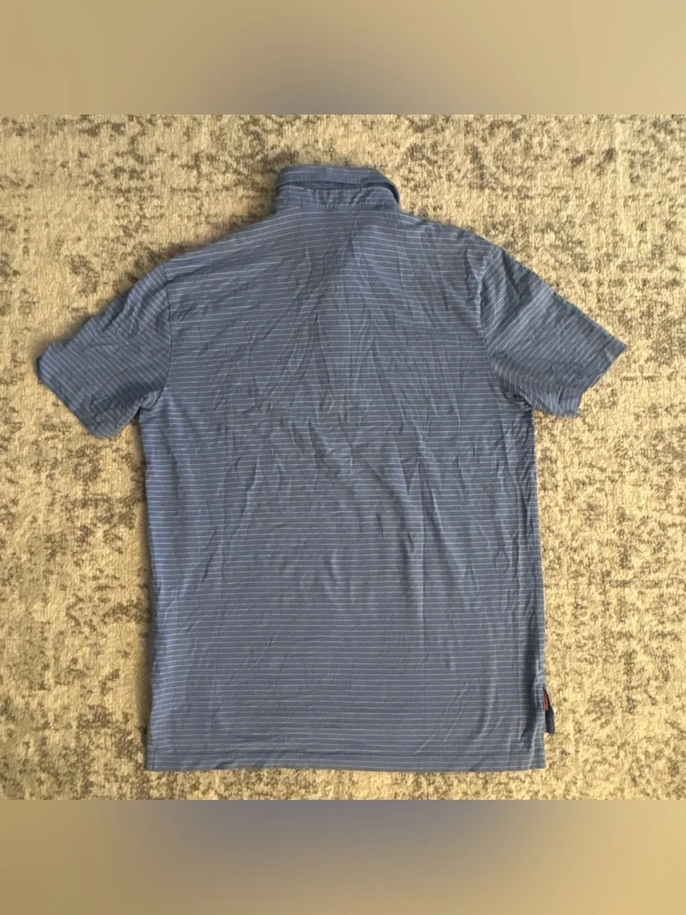 Polo Ralph Lauren Light Blue striped Pocket Golf Polo with Pink Pony Size Medium